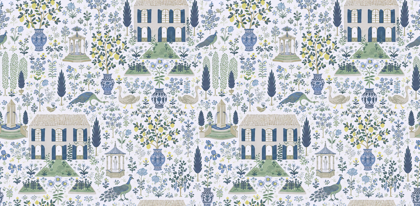 Virelle Cadence Architectural Wallpaper — Porcelain Blue