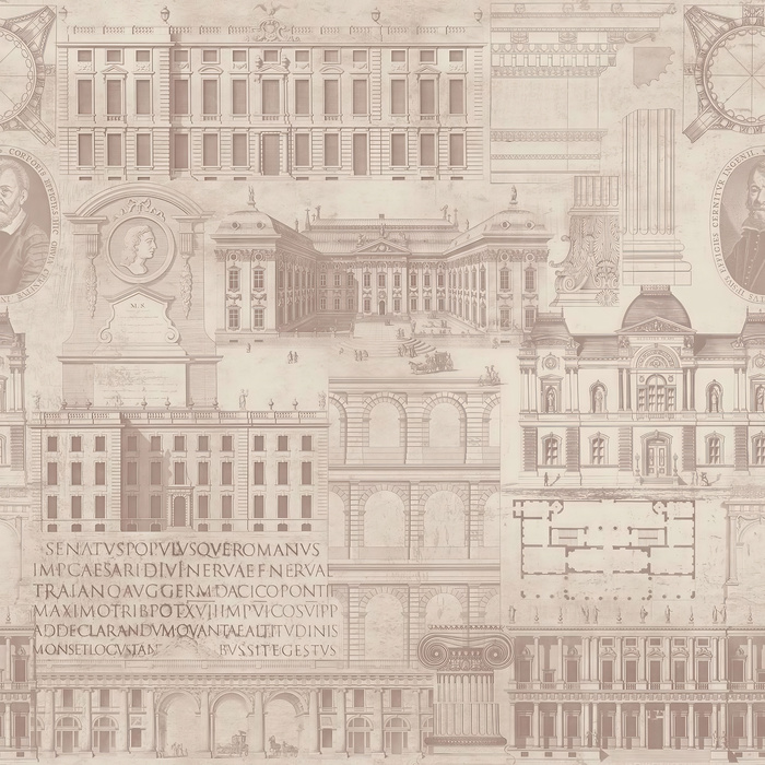 Avelune Prelude Architectural Wallpaper — Blush Beige