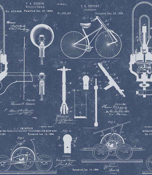 Bellora Haven Illustrative Wallpaper — Navy