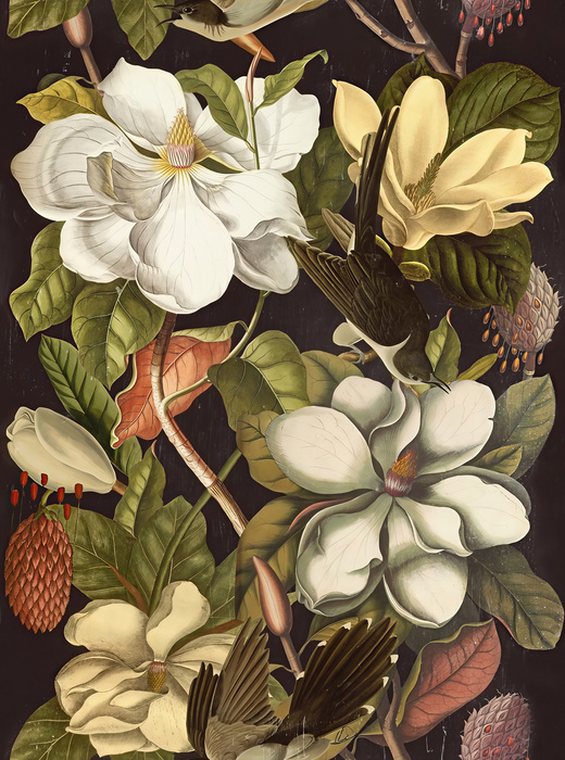 Dovewick Cadence Floral Wallpaper — Chocolate
