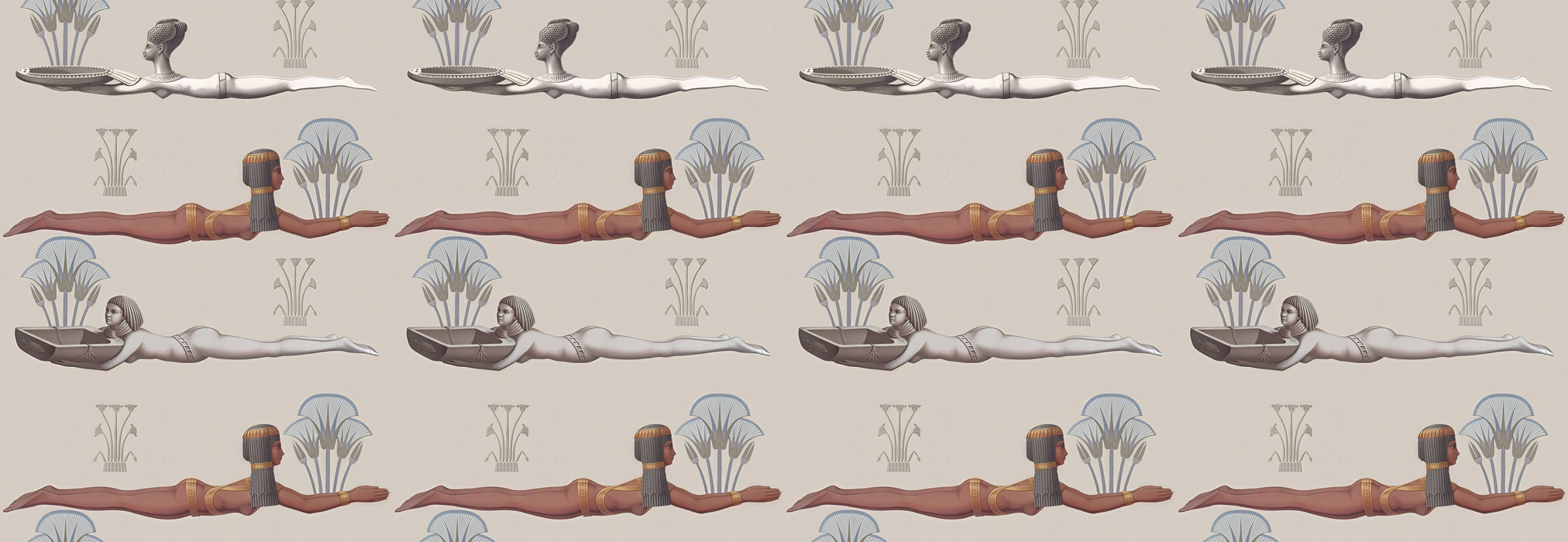 Dovewick Echo Folk Art Wallpaper — Blush Cream