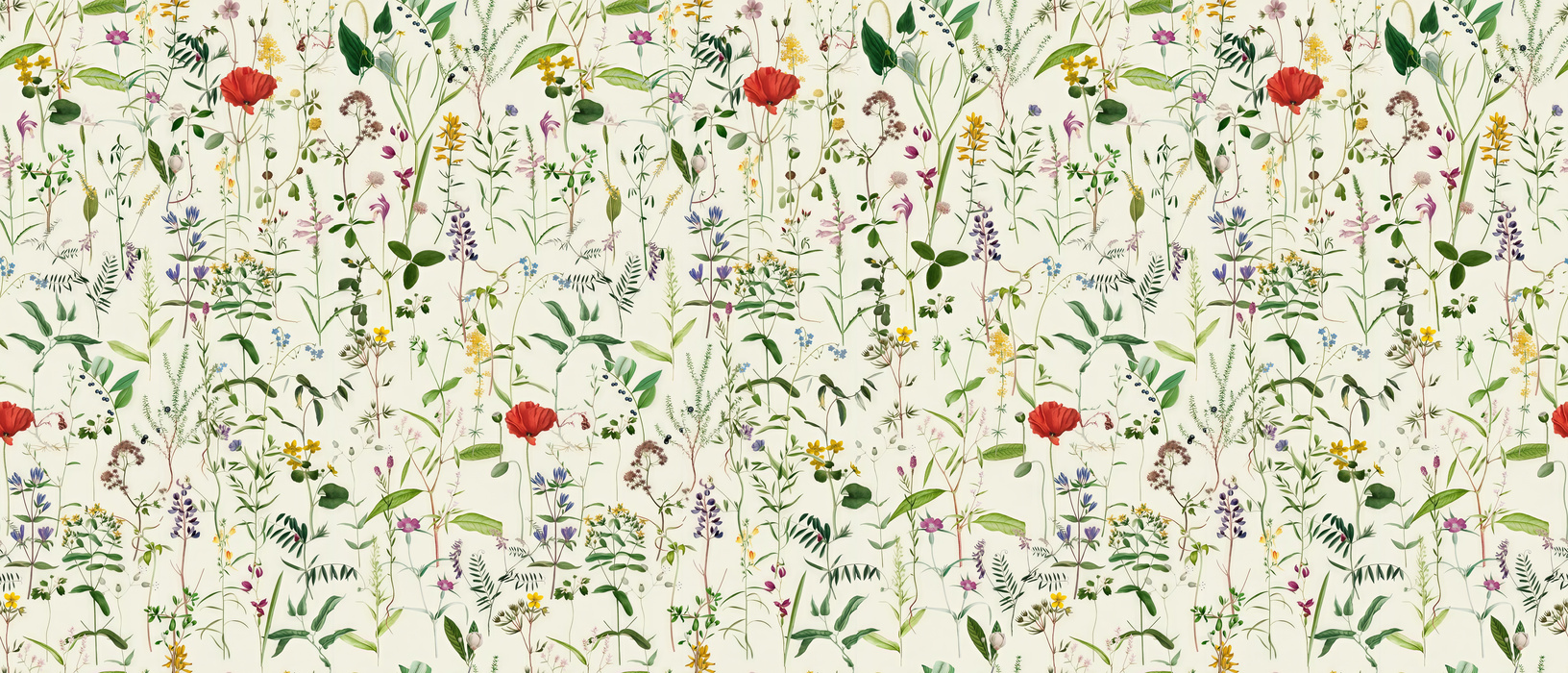 Dovewick Chronicle Dark Floral Wallpaper — Warm Ivory