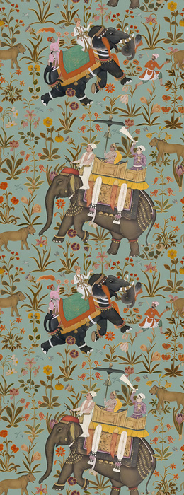Fenwick Vista Indian Garden Wallpaper — Sage