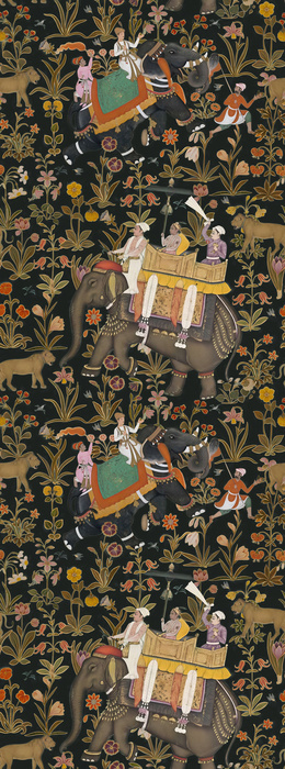 Fenwick Vista Indian Garden Wallpaper — Onyx