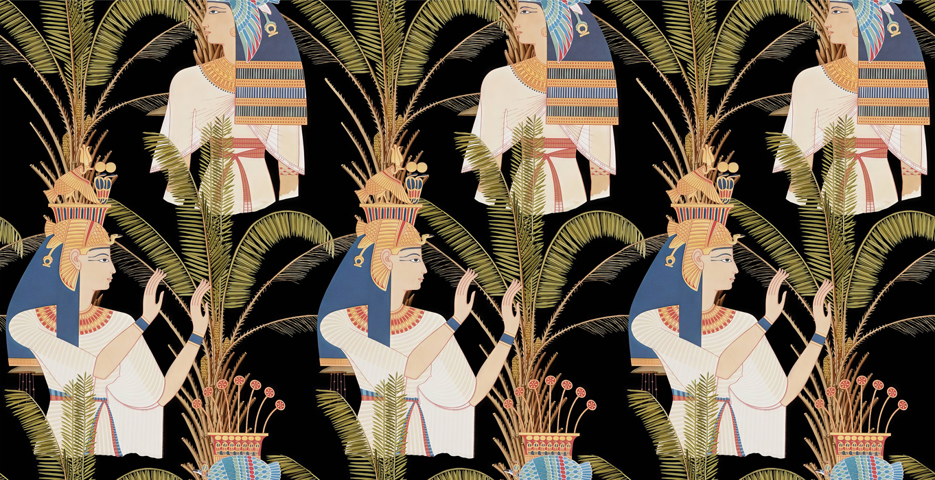 Fenwick Daydream Folk Art Wallpaper — Midnight