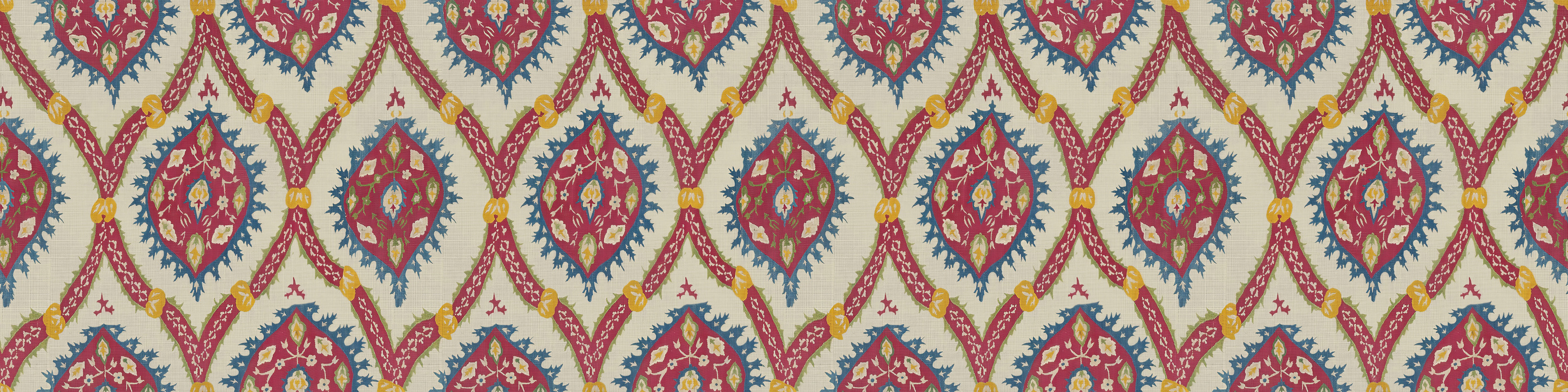 Fenwick Drift Ornamental Wallpaper — Ruby Blue