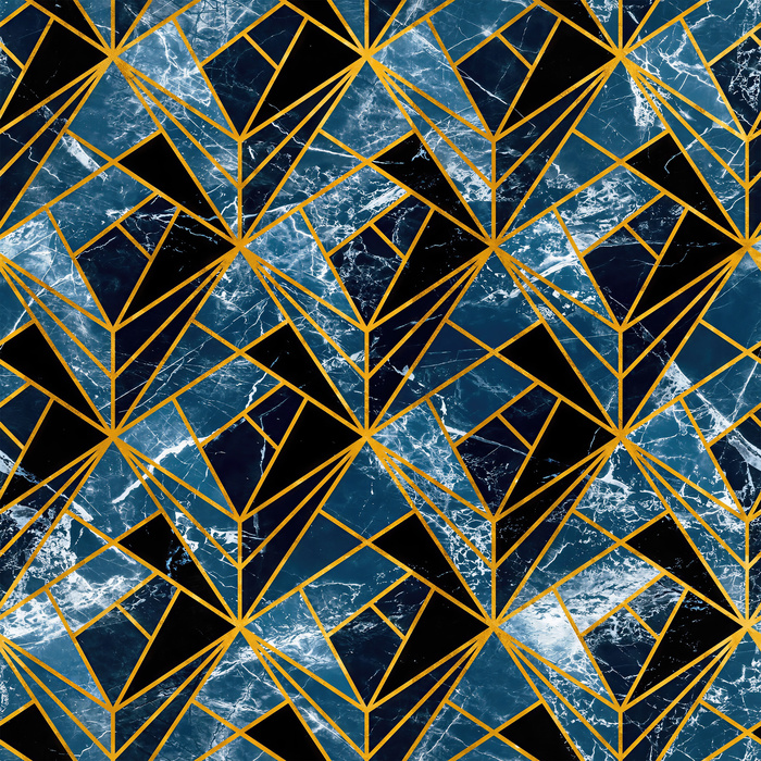 Gildmere Haven Geometric Wallpaper — Midnight Blue