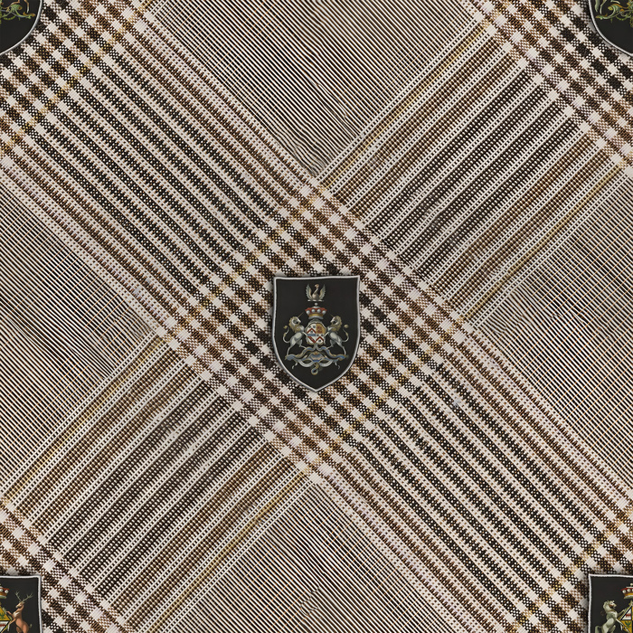 Gildmere Tapestry Checks & Stripes Wallpaper — Warm Gray