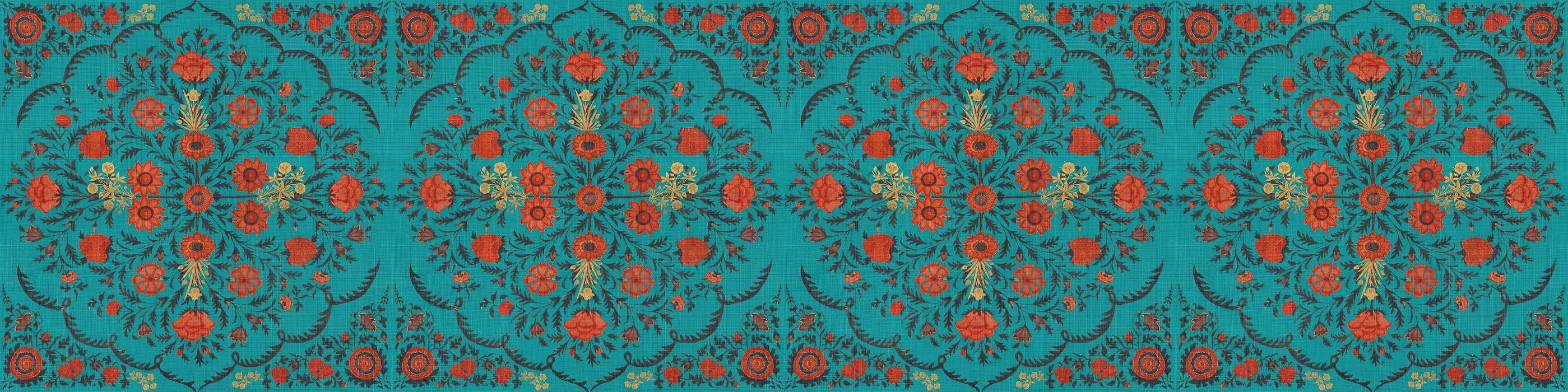 Gildmere Folio Dark Floral Wallpaper — Peacock