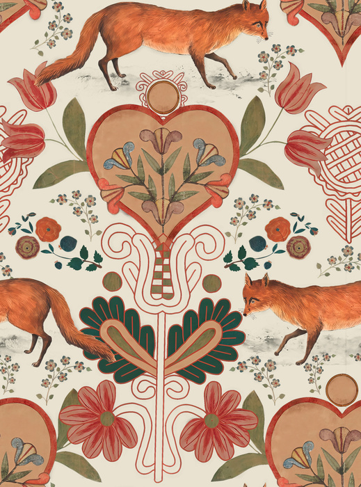 Halewood Gleam Animal Wallpaper — Coral Ivory