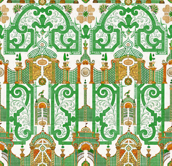 Halewood Verse Architectural Wallpaper — Emerald