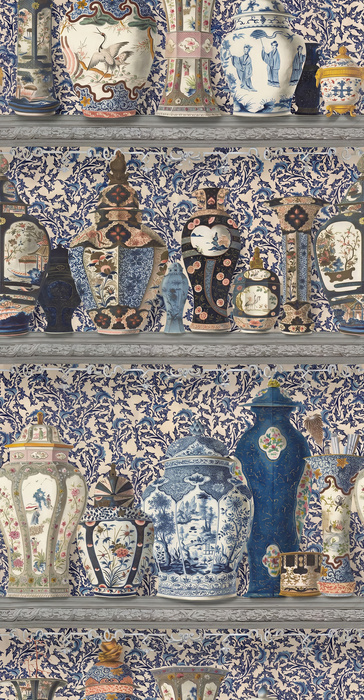 Iverley Rhapsody Illustrative Wallpaper — Slate Blue