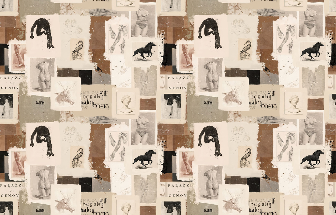 Iverley Serenade Illustrative Wallpaper — Warm Gray