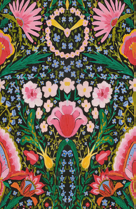 Iverley Verse Floral Wallpaper — Rose