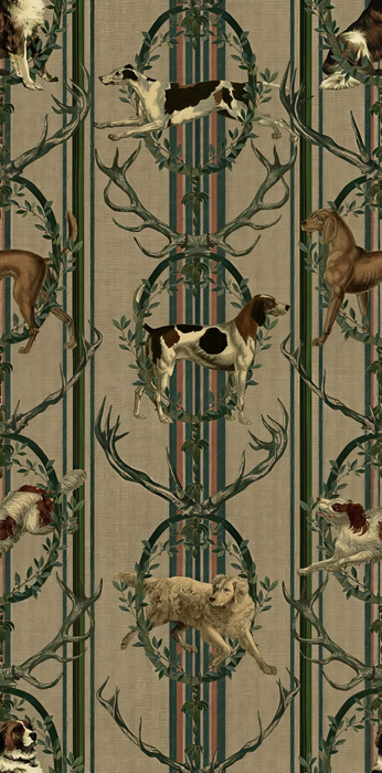 Junora Atelier Equestrian Wallpaper — Olive