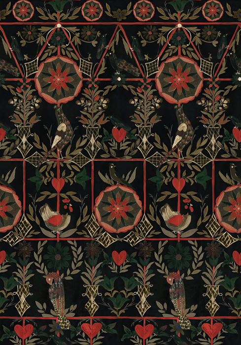 Junora Solace Floral Wallpaper — Onyx