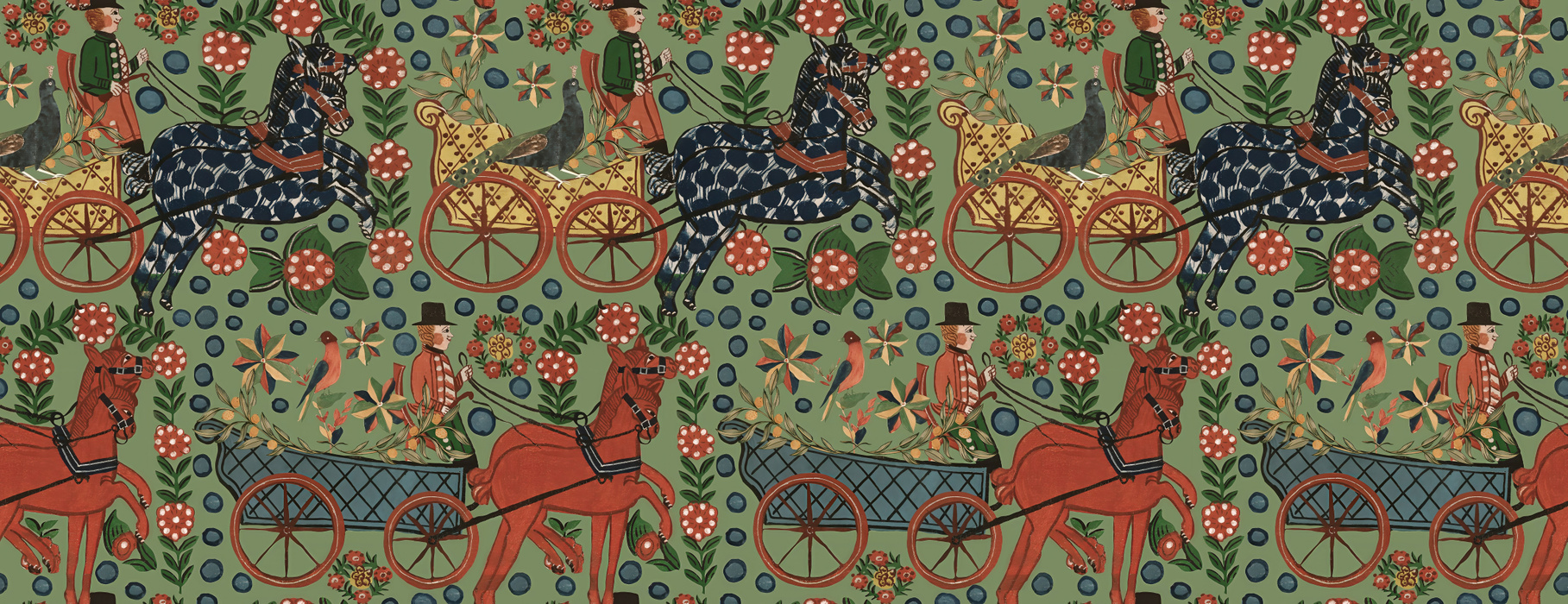 Junora Chronicle Floral Wallpaper — Mint Coral