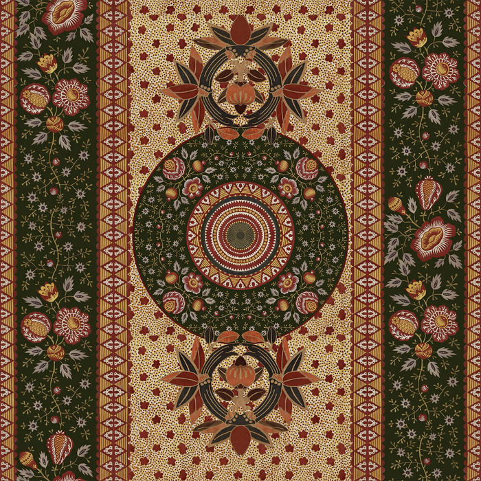 Junora Verse Ornamental Wallpaper — Sage Rose