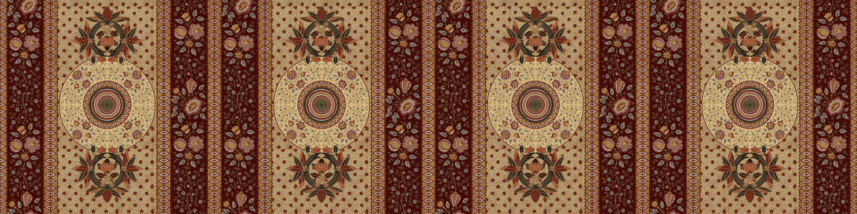 Junora Verse Ornamental Wallpaper — Burgundy