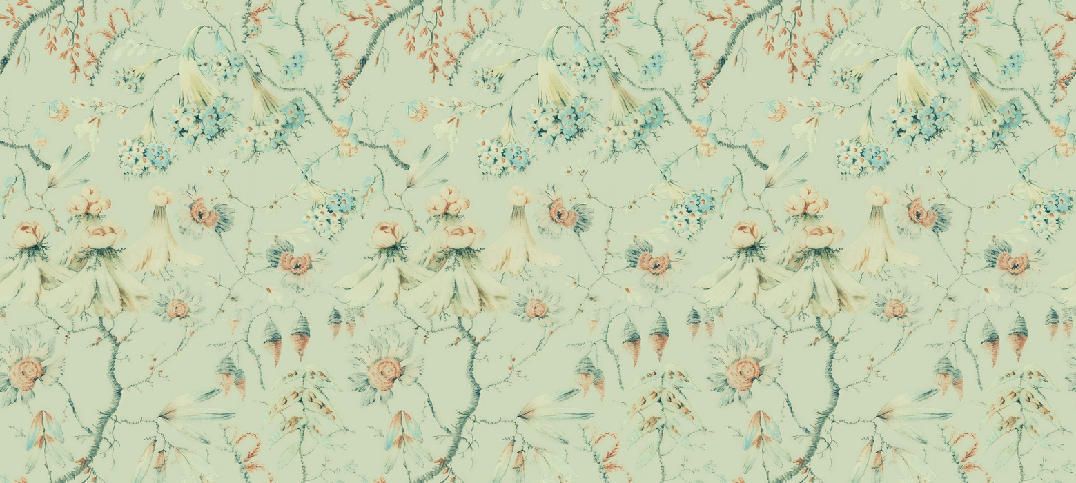 Kestrel Cadence Ornamental Wallpaper — Pale Mint