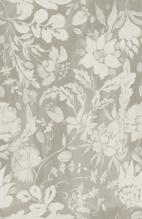 Kestrel Vista Floral Wallpaper — Silver Gray