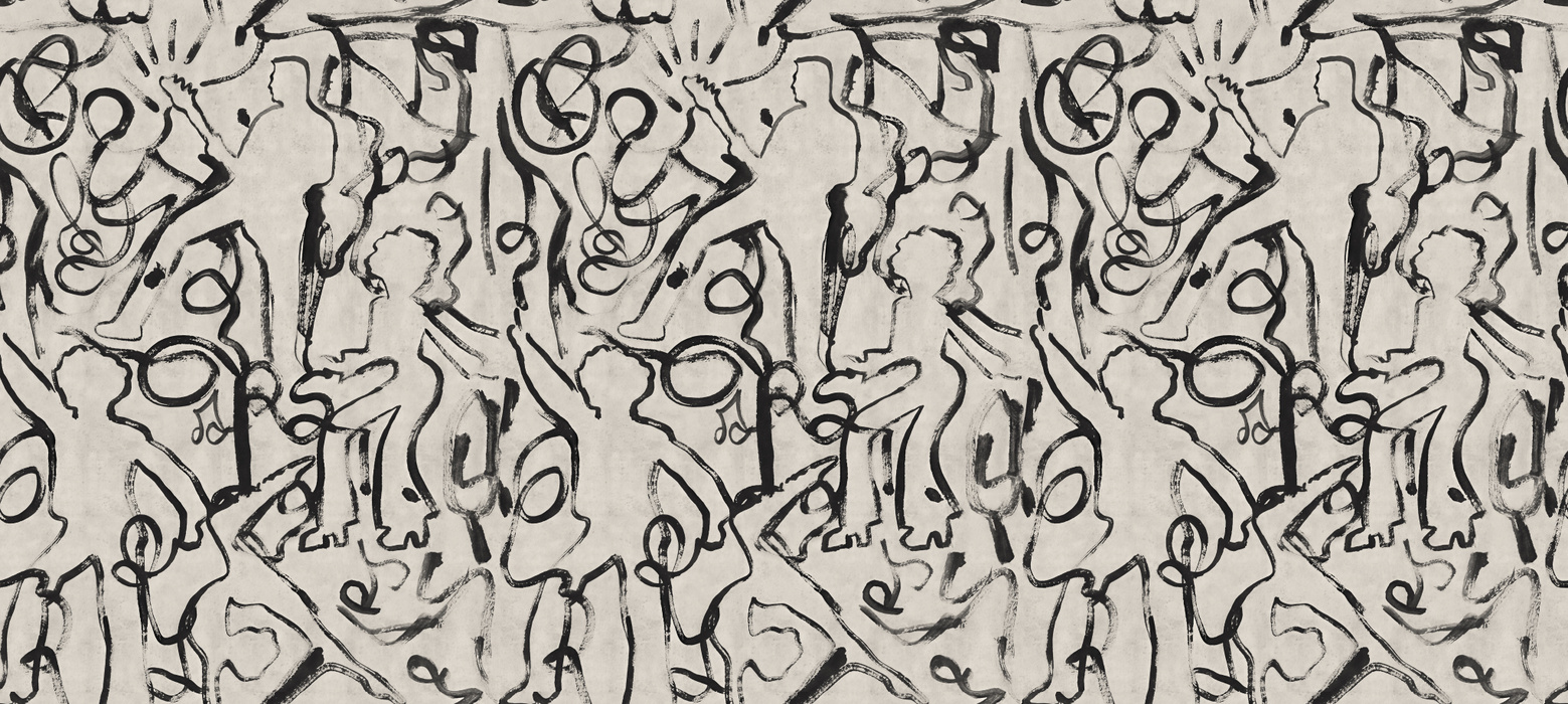 Kestrel Rhapsody Geometric Wallpaper — Monochrome