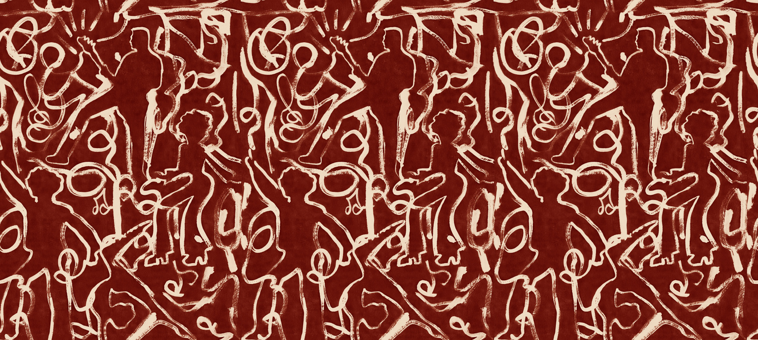 Kestrel Rhapsody Geometric Wallpaper — Rust Red
