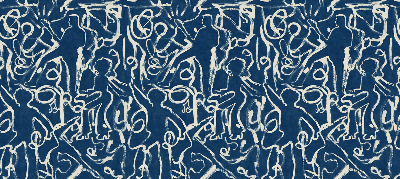 Kestrel Rhapsody Geometric Wallpaper — Indigo