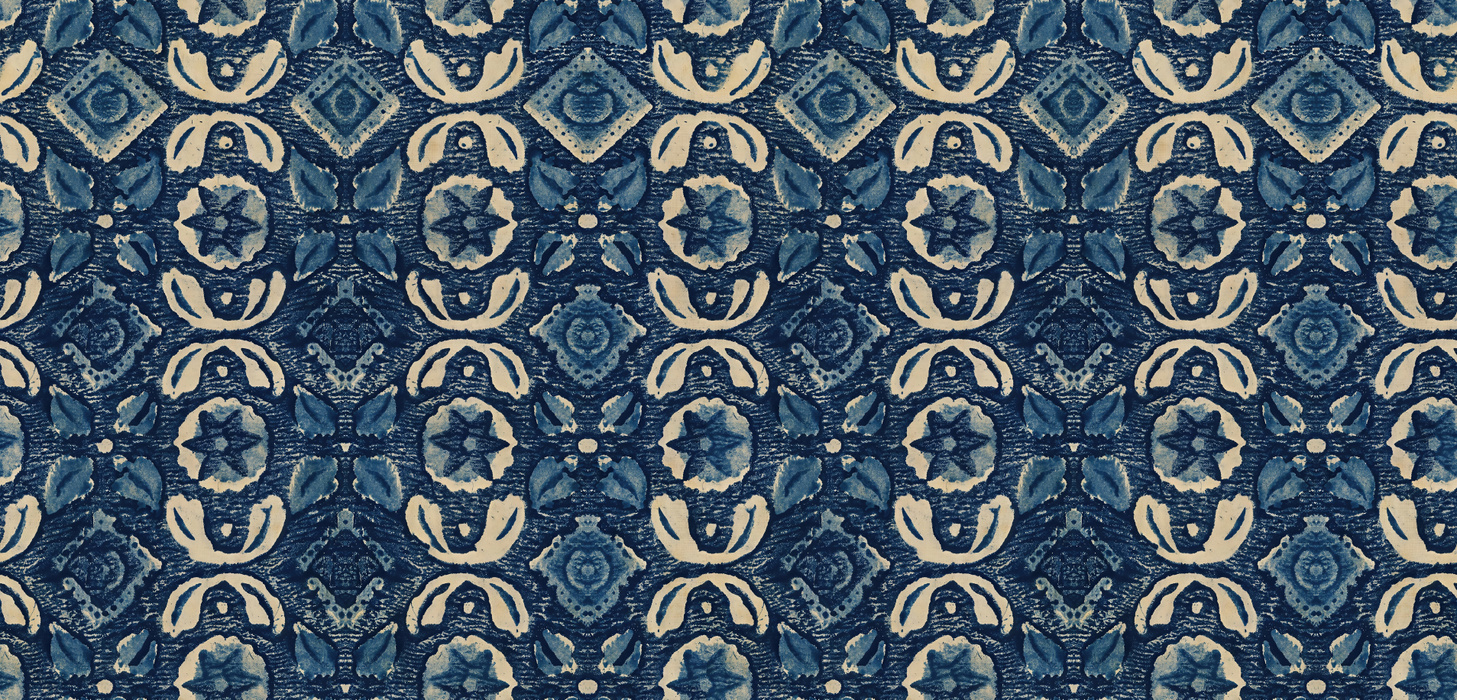 Kestrel Tapestry Ornamental Wallpaper — Midnight Blue