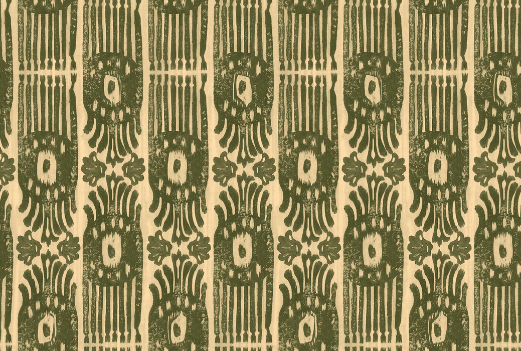 Kestrel Daydream Folk Art Wallpaper — Olive