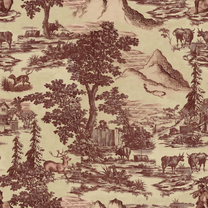 Kestrel Solace Ornamental Wallpaper — Burgundy