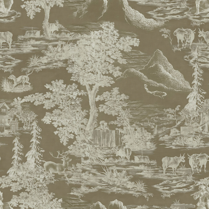 Kestrel Solace Ornamental Wallpaper — Warm Gray