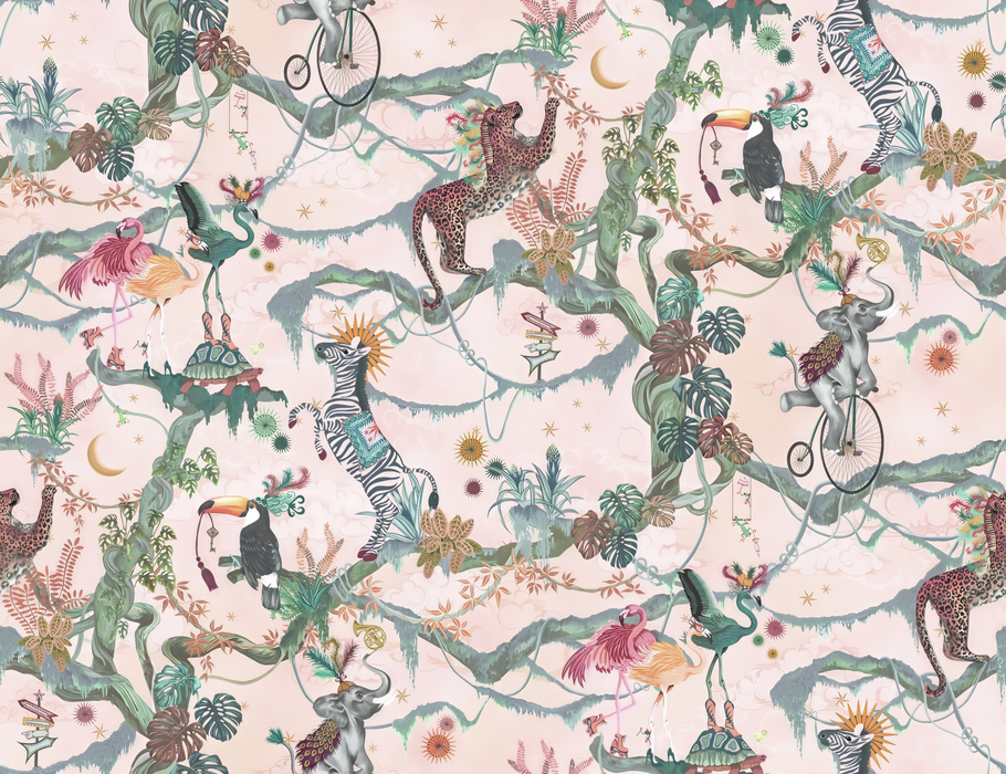 Kestrel Muse Tropical Wallpaper — Blush Ivory