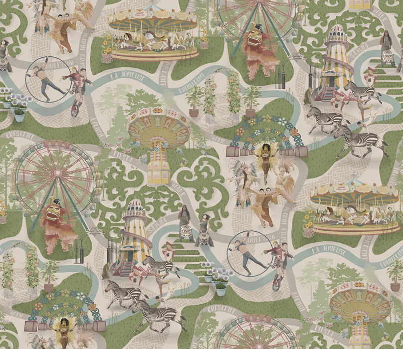 Larkspur Reverie Carnival Wallpaper — Sage