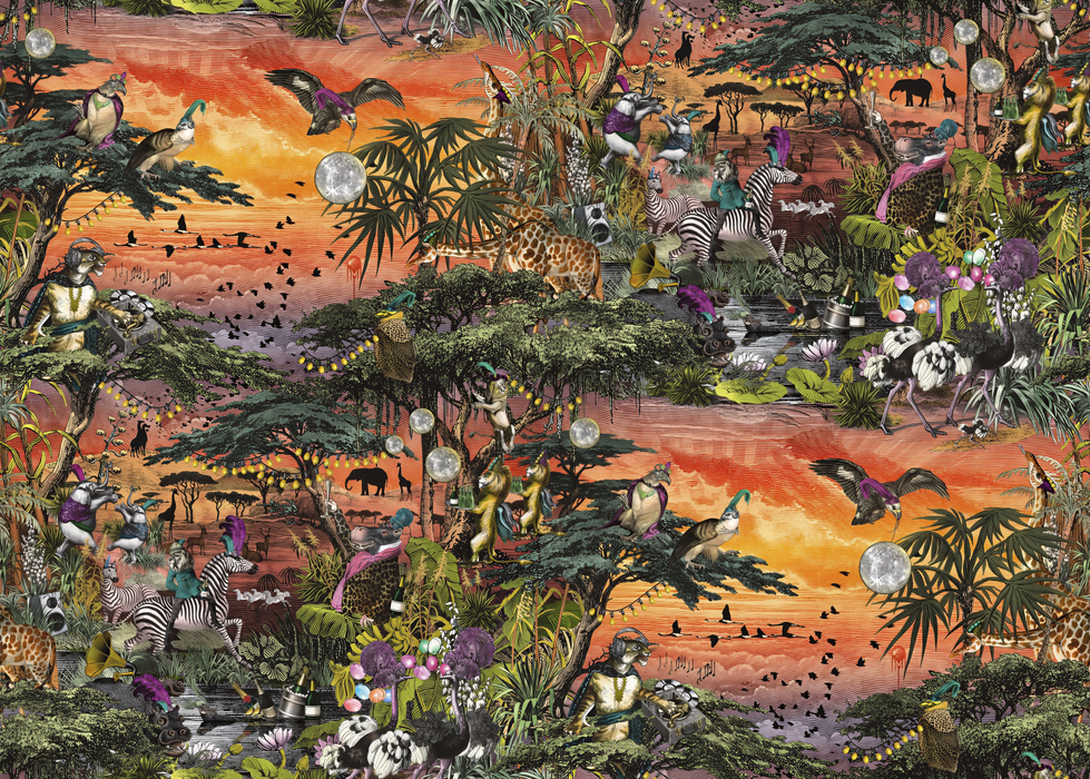 Larkspur Vista Tropical Wallpaper — Sunset
