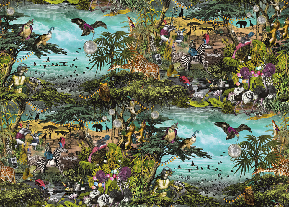 Larkspur Vista Tropical Wallpaper — Peacock