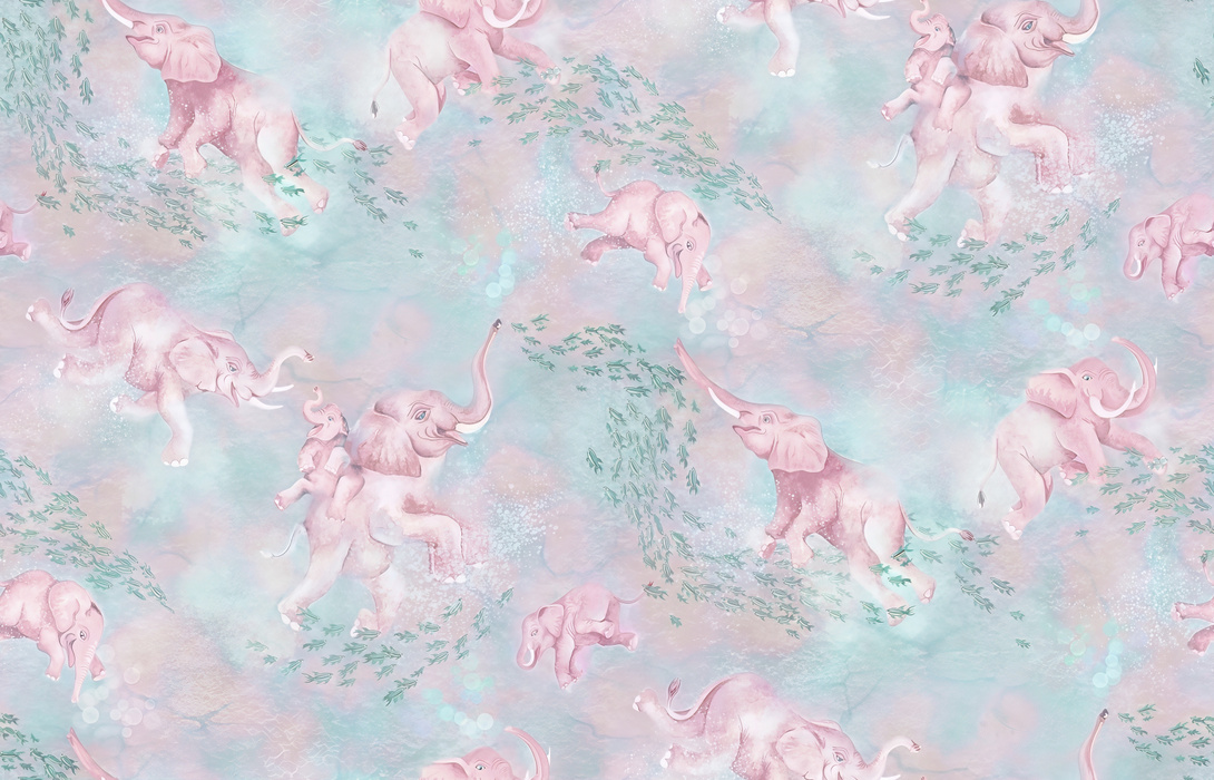 Larkspur Folio Animal Wallpaper — Blush