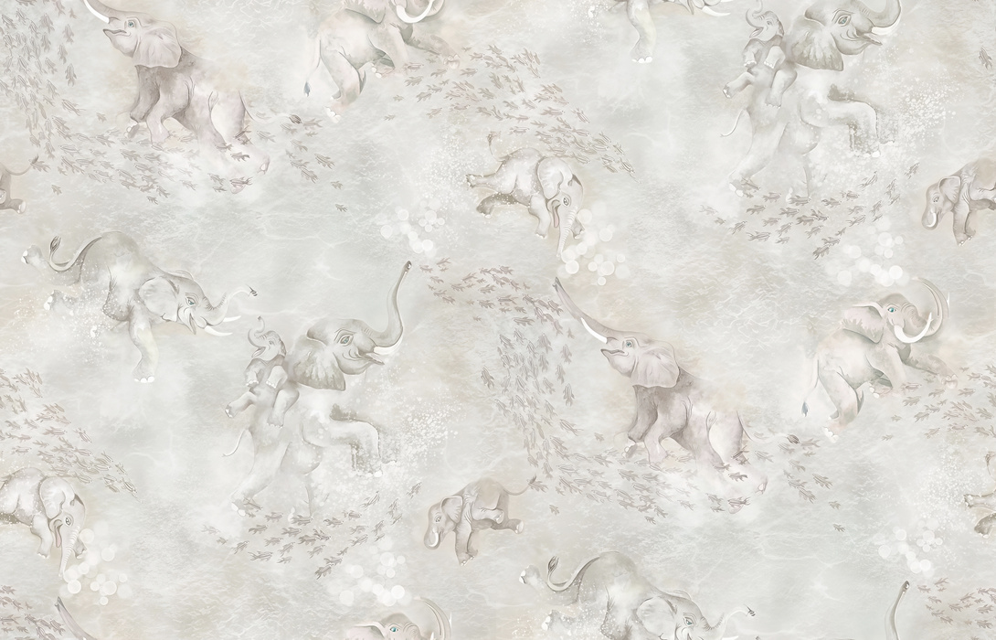 Larkspur Folio Animal Wallpaper — Silver Gray