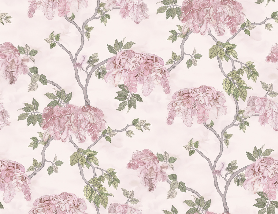 Larkspur Journey Floral Wallpaper — Rose