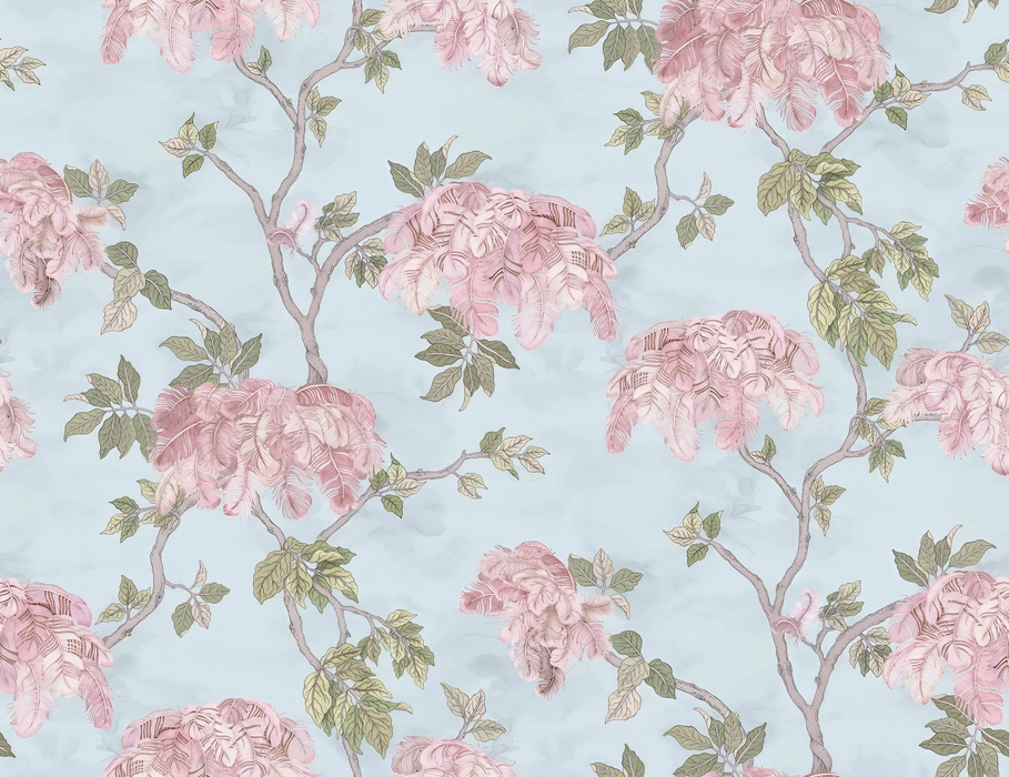 Larkspur Journey Floral Wallpaper — Sky Blue