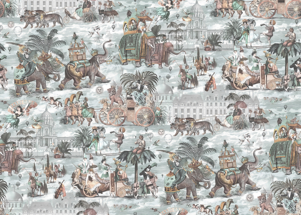 Larkspur Atelier Marine Wallpaper — Silver Gray