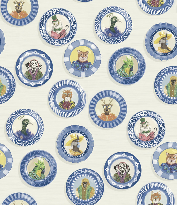 Larkspur Solace Floral Wallpaper — Porcelain Blue