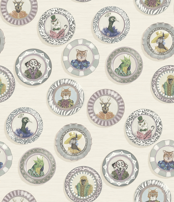 Larkspur Solace Floral Wallpaper — Monochrome