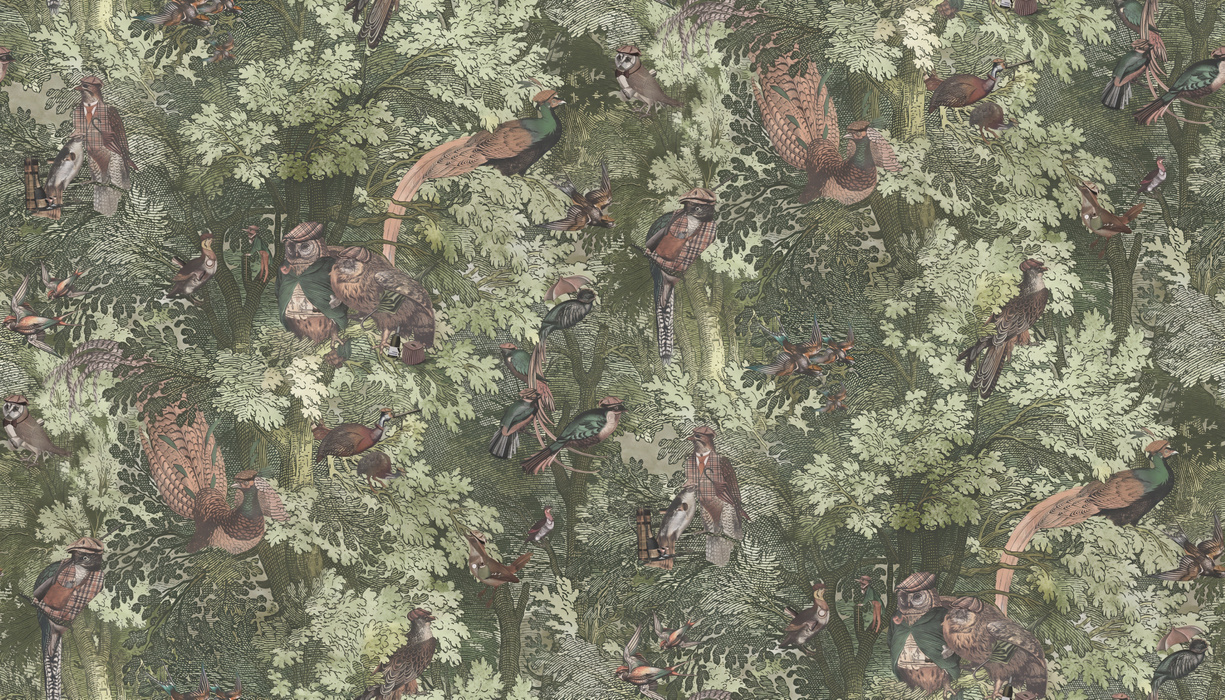 Larkspur Gleam Bird Wallpaper — Forest