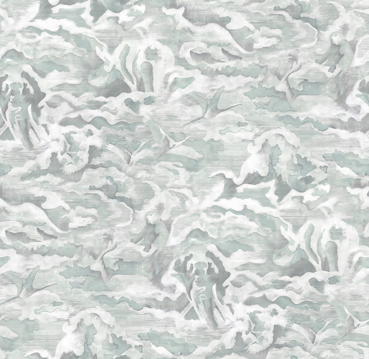 Larkspur Enclave Celestial Wallpaper — Silver Gray