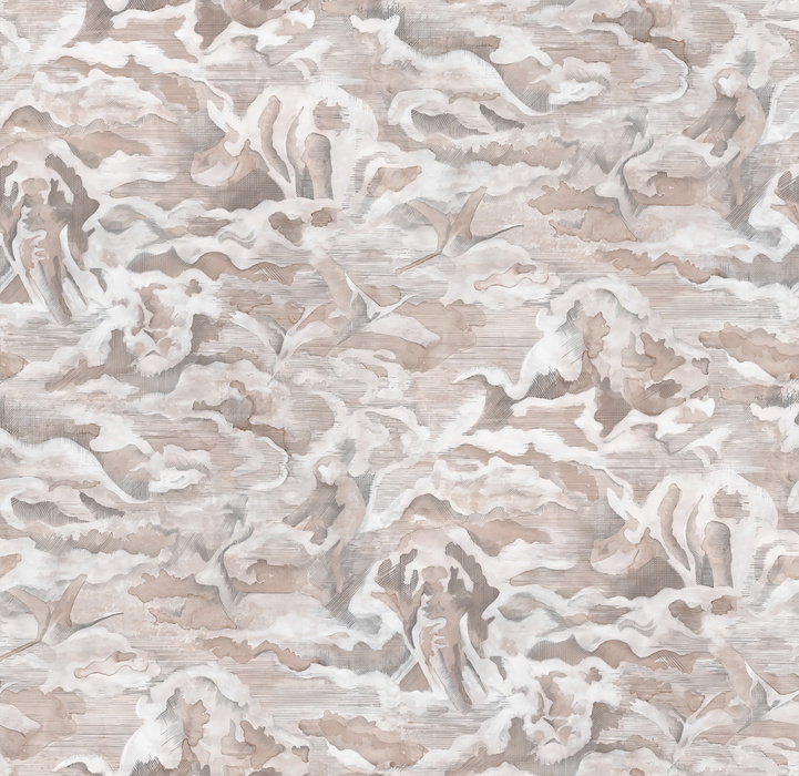 Larkspur Enclave Celestial Wallpaper — Warm Taupe