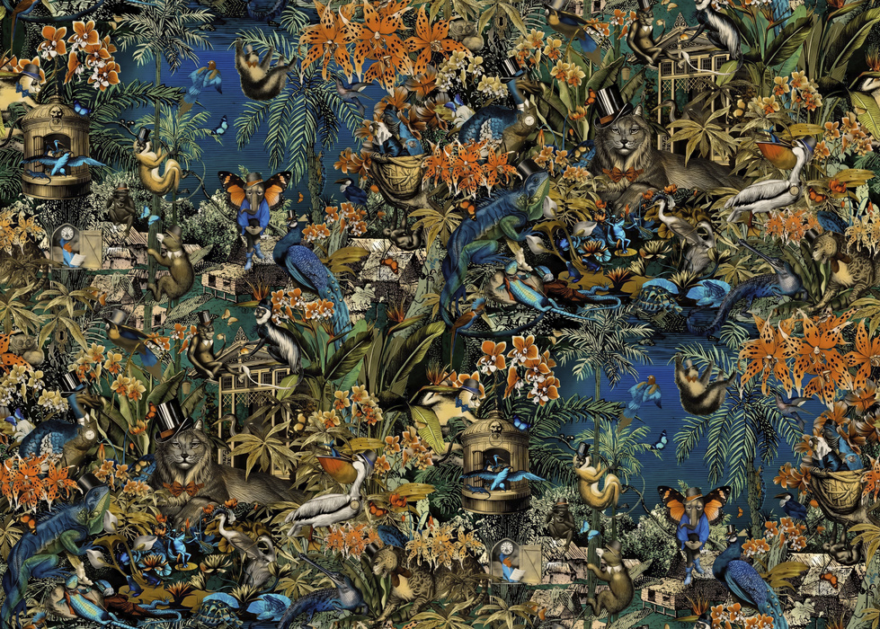 Larkspur Drift Marine Wallpaper — Indigo