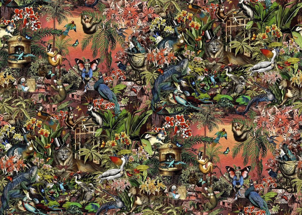 Larkspur Drift Marine Wallpaper — Dark Earth