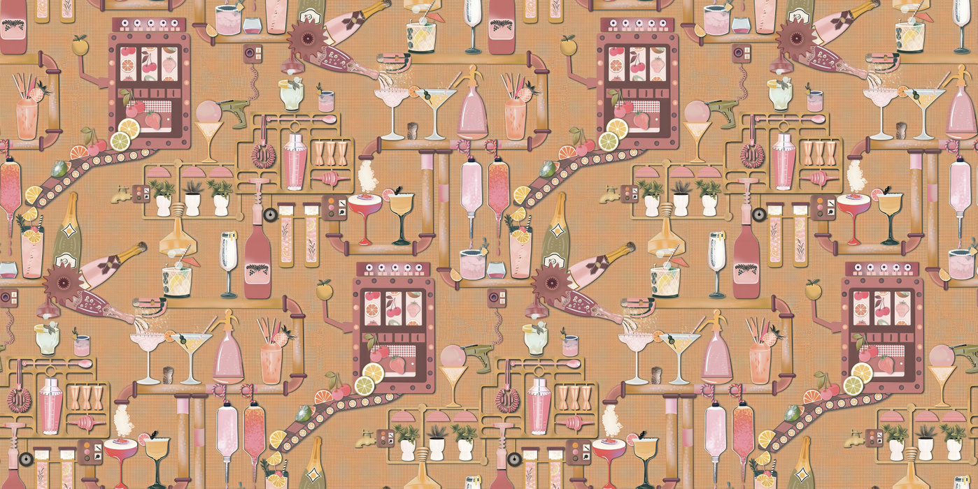 Merevale Passage Illustrative Wallpaper — Ochre