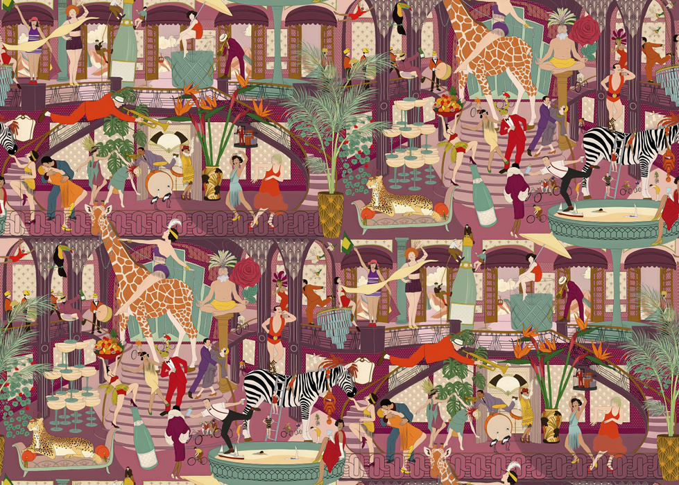 Merevale Cadence Architectural Wallpaper — Deep Red